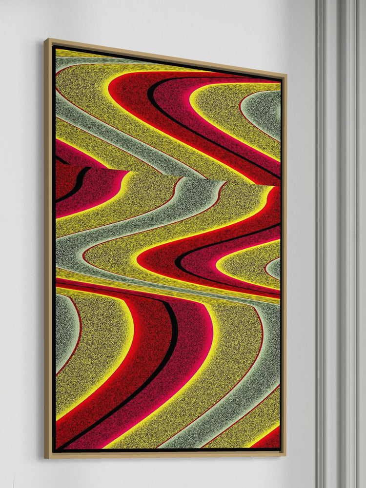 "Abstract Red Waves"