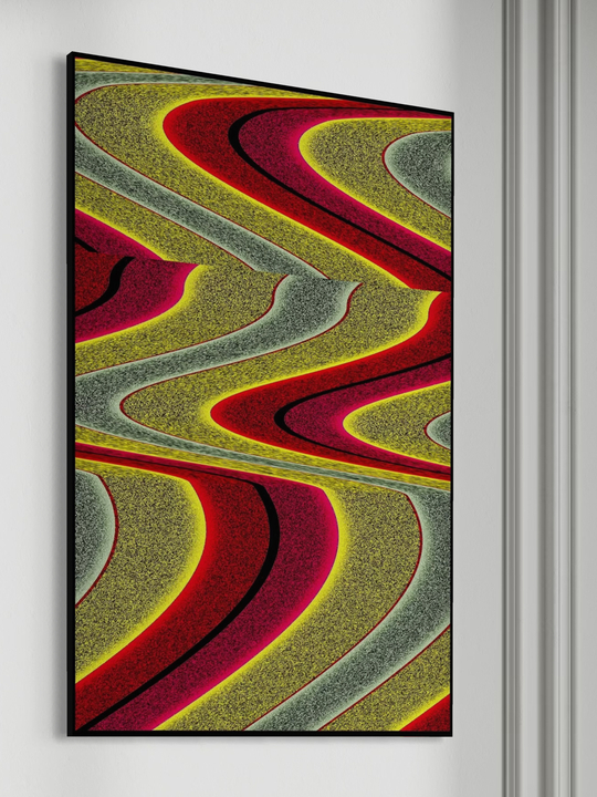 "Abstract Red Waves"