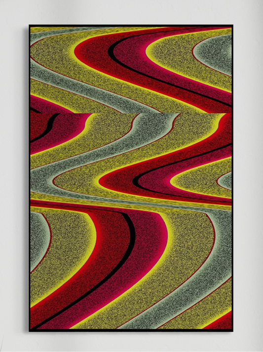 "Abstract Red Waves"