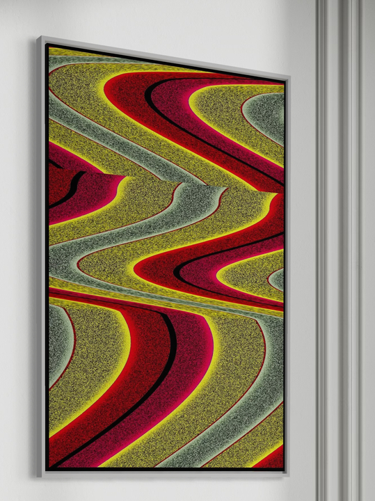 "Abstract Red Waves"