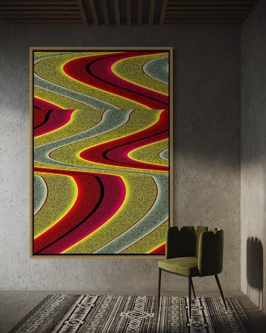 "Abstract Red Waves"