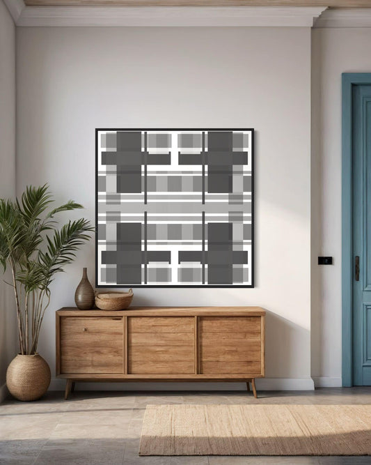 "Abstract White, Black and Grey"